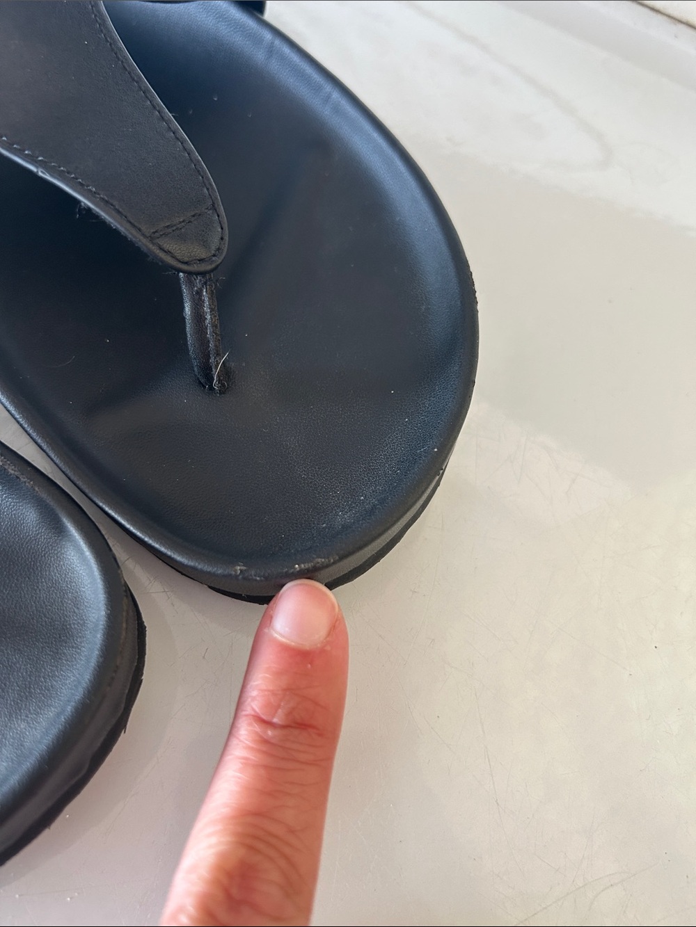 AEROSOLES Black Buckle Thong Slide Sandals - Picture 8 of 8